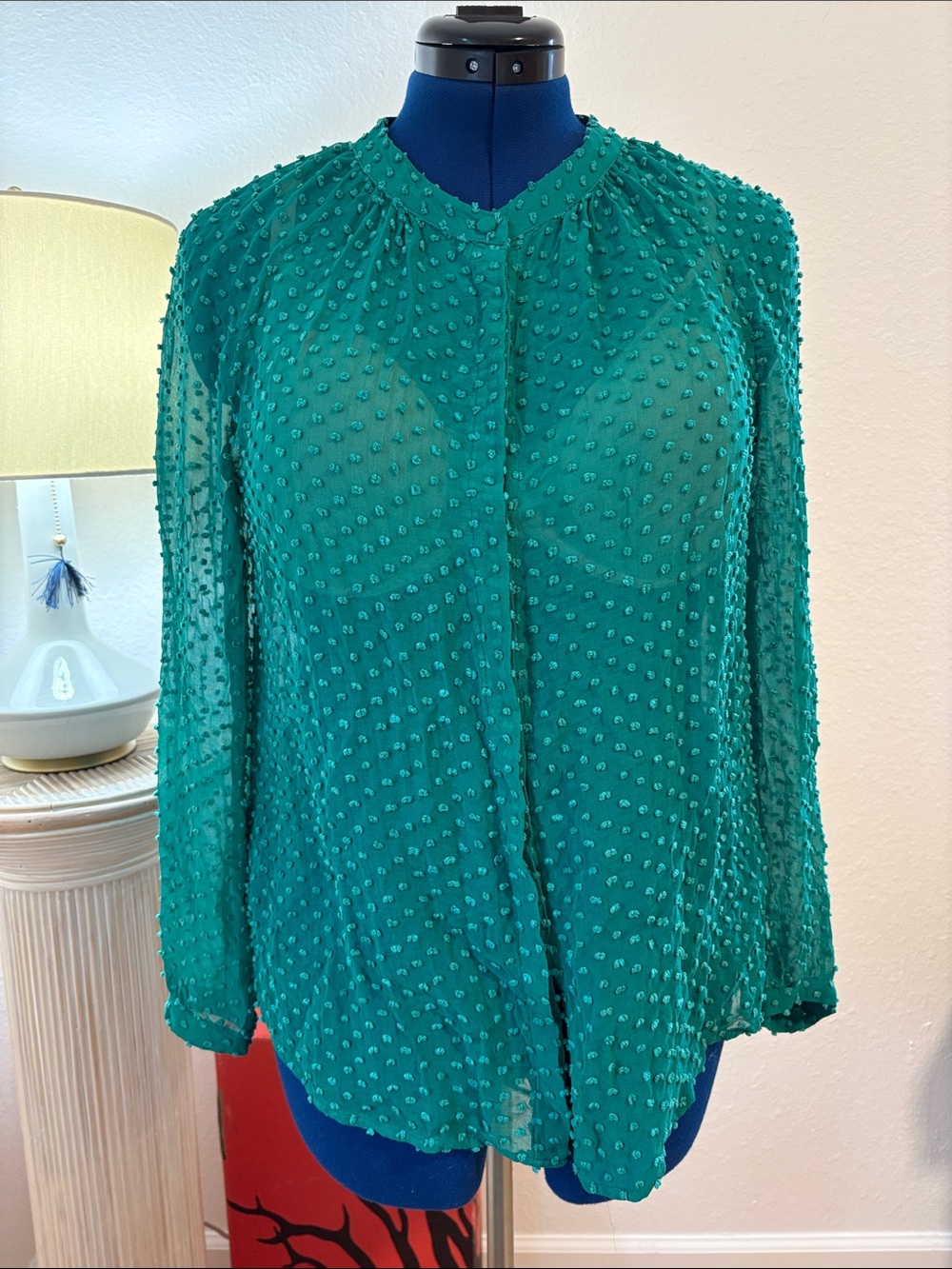 Boden Dotted Swiss-Texture Blouse